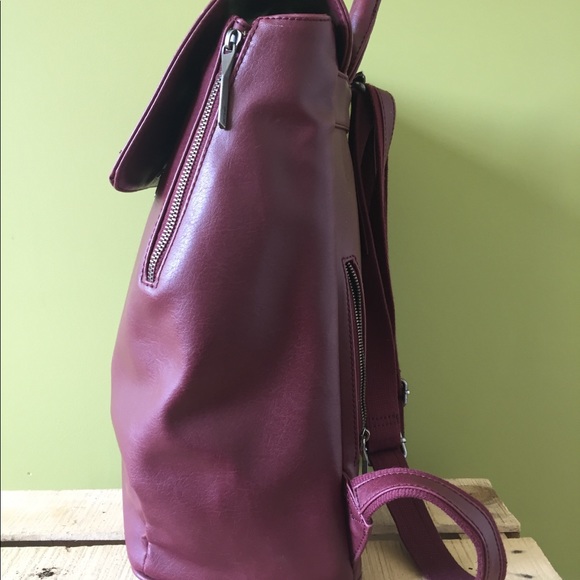 Matt & Nat Burgundy Faux Leather Back Pack - Picture 2 of 8